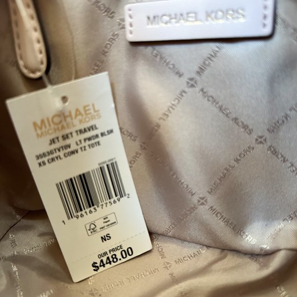 Michael Kors Jet Set Travel XS Carryall Tote Crossbody Bag MK Pink Miami - Picture 9 of 11